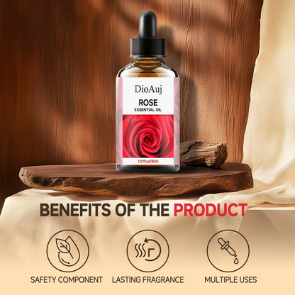 DioAuj 1PCS Essential Oil with Dropper ROSE Face Body Skin Care Aro... - 100ml