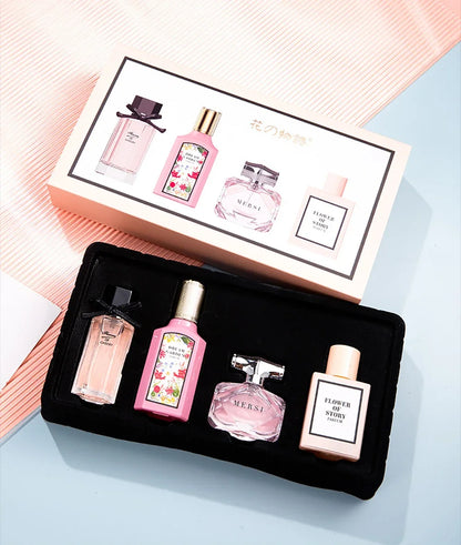 Feminine Charm Perfume Women Gift Box Four Piece Set Plant Floral Scent Pheromone Lasting Fragrance
