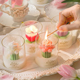 Flower Scented Candles Multi Color Atmosphere Fragrance Gift Box Tu... - 100ml