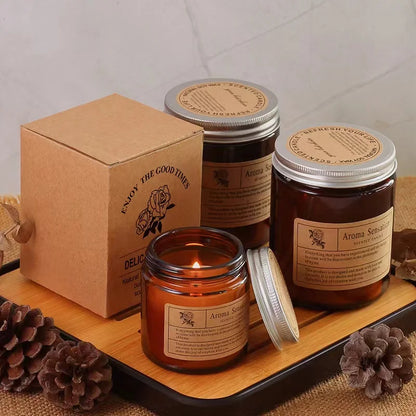 Aromatherapy essential oil candle smokeless soybean candle cup hous... - 100ml