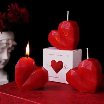 Heart Shaped Scented Candles – Romantic Red Aromatherapy Gift