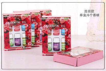 6pcs/set Essential Oils Gift Box Aroma Diffuser Air Humidifier Water - 100ml