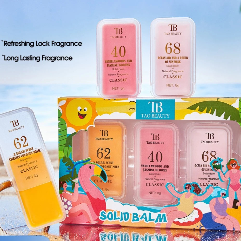 3pcs Fruit Aroma Solid Perfume Balm Box Set Romantic Long Lasting B...