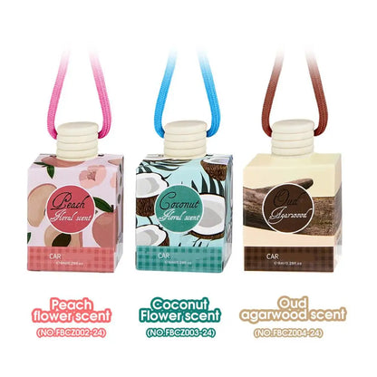 Hanging Car Interior Aromatherapy, Car Air Freshener, Long Lasting Fragrance For Car & Home Lemon / Peach Flower / Coconut /Oud