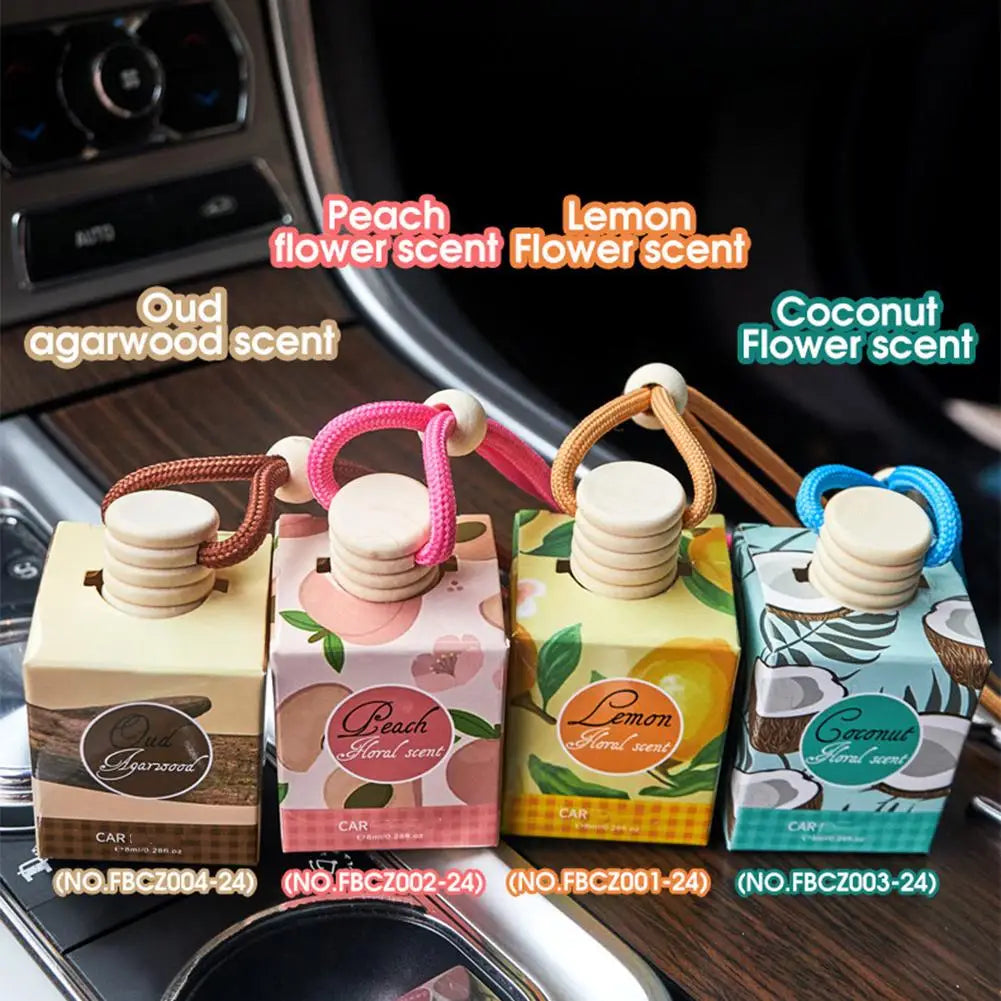 Hanging Car Interior Aromatherapy, Car Air Freshener, Long Lasting Fragrance For Car & Home Lemon / Peach Flower / Coconut /Oud