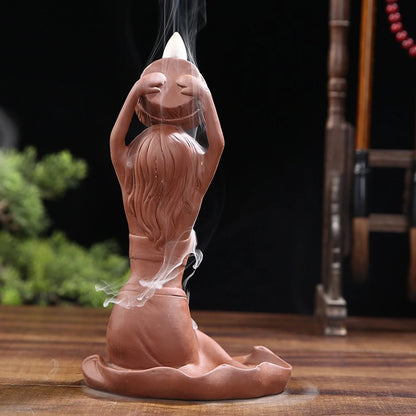 Waterfall Incense Burner Holder Beauty Sculpture Incense Burner Waterfall Incense Holder For Home Office House Decor