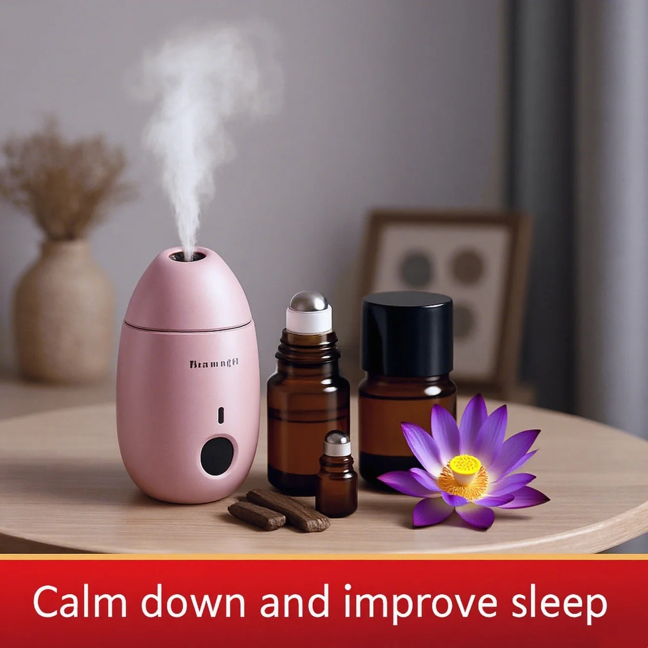2 Scents Natural Reed Diffuser Oil: Cambodian Fat Oud & Blue Lotus Oil for Aromatherapy, Better Sleep, Home Perfume,Relaxation