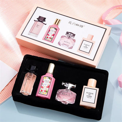 Feminine Charm Perfume Women Gift Box Four Piece Set Plant Floral Scent Pheromone Lasting Fragrance