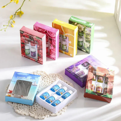6pcs/set Essential Oils Gift Box Aroma Diffuser Air Humidifier Water - 100ml