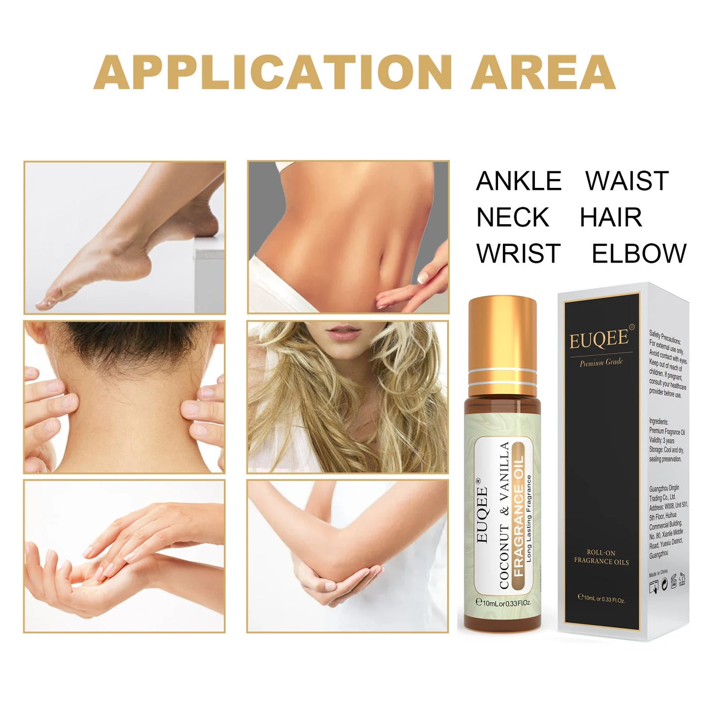 EUQEE 10ml Women's Roller Fragrance Oil