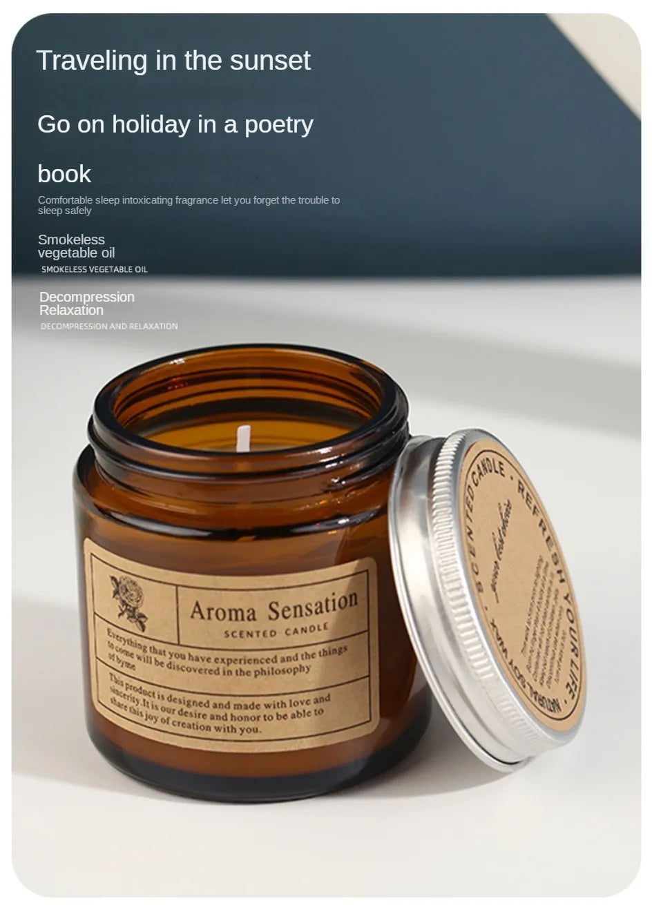 Aromatherapy essential oil candle smokeless soybean candle cup hous... - 100ml