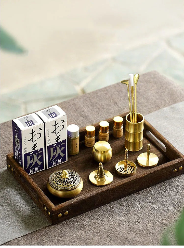 Brass Incense Burner Set – Holder & Fragrance Kit for Yoga