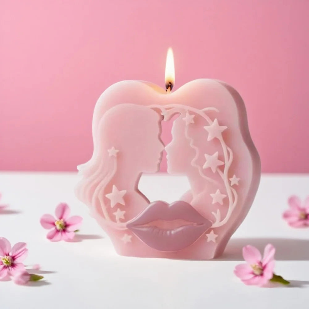 DIY Rose Love Aromatherapy Candle 3D Couple Mold