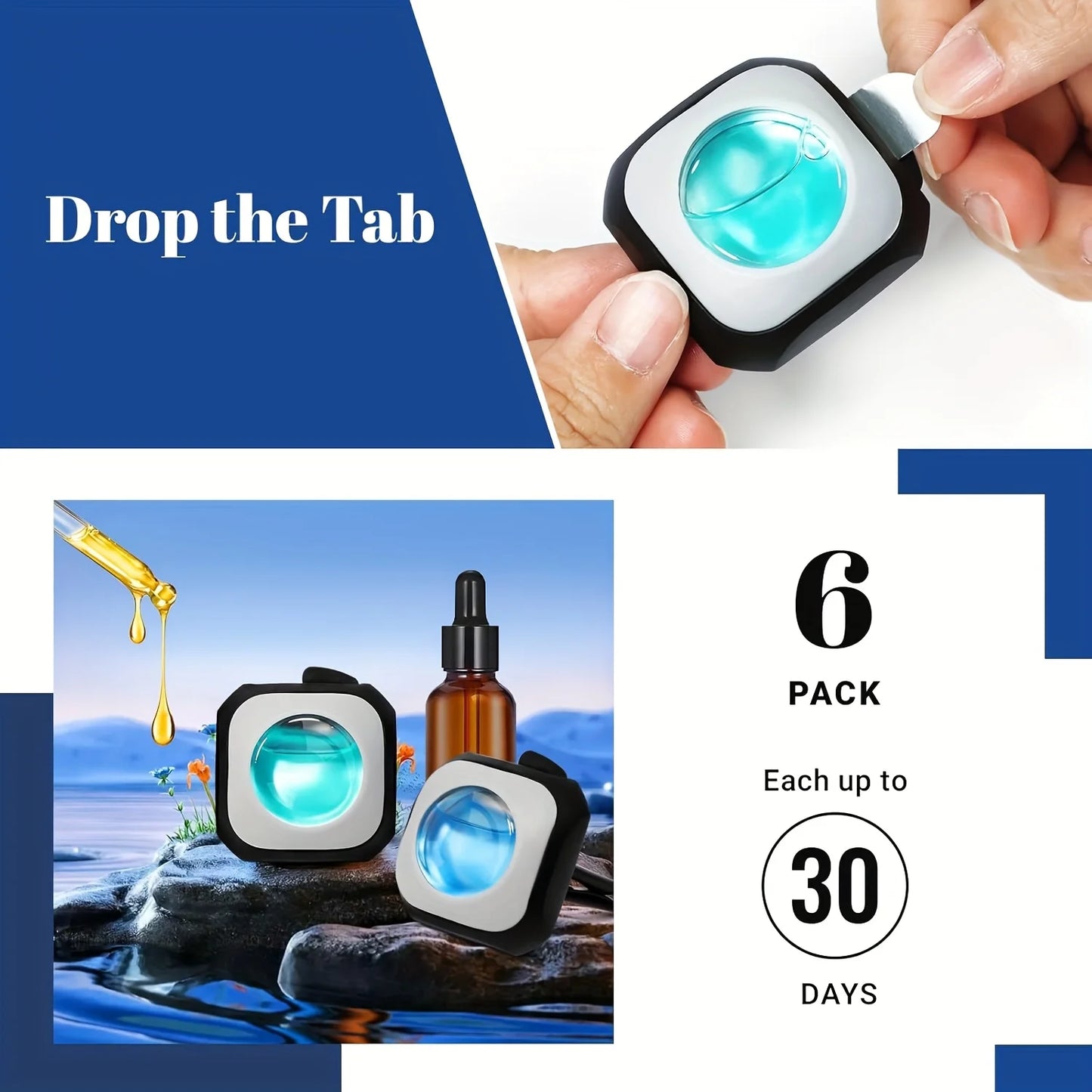 Car Air Freshener Vent Clips – 6 Pack Long Lasting 180 Days