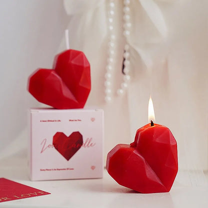 Heart Shaped Scented Candles – Romantic Red Aromatherapy Gift