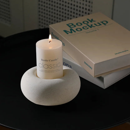 1Pc Donut Aromatherapy Candle Round Solid Color Candle Creative Hom... - 100ml