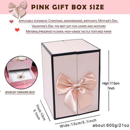 Rose Gift Box with Necklace Birthday Anniversary Christmas Valentin...