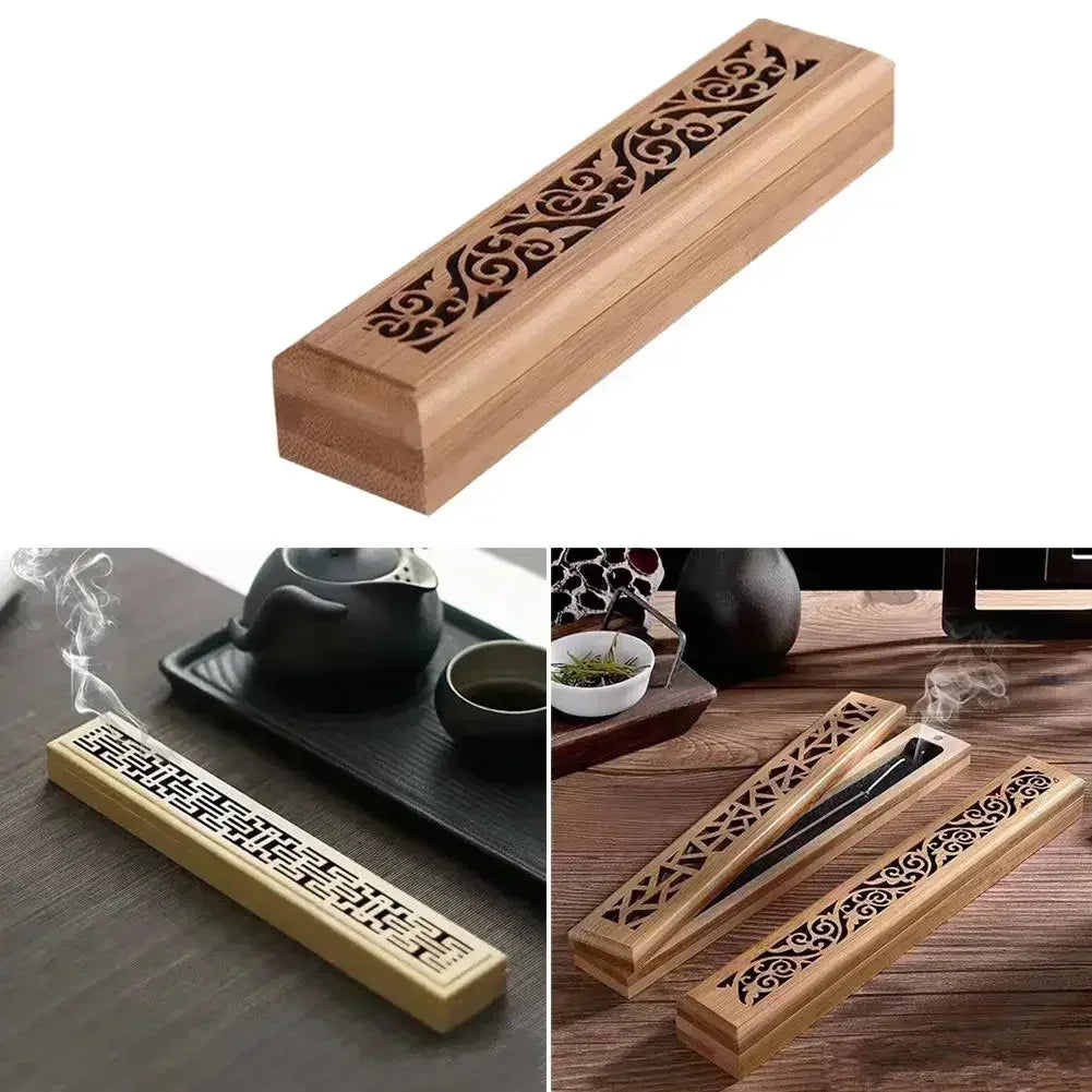Bamboo Incense Box – Agarwood Holder for Home & Tea Ceremony