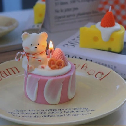 Aromatic Bear Candle Cute Dessert Design Sweet Scented Gift