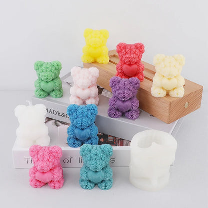 Rose Bear Aromatherapy Candle DIY Mold Handmade Gift