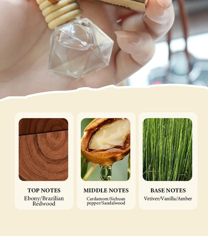 Fragrant woody car air freshener - a long-lasting fragrance suitable for car interiors, suitable for home and car use