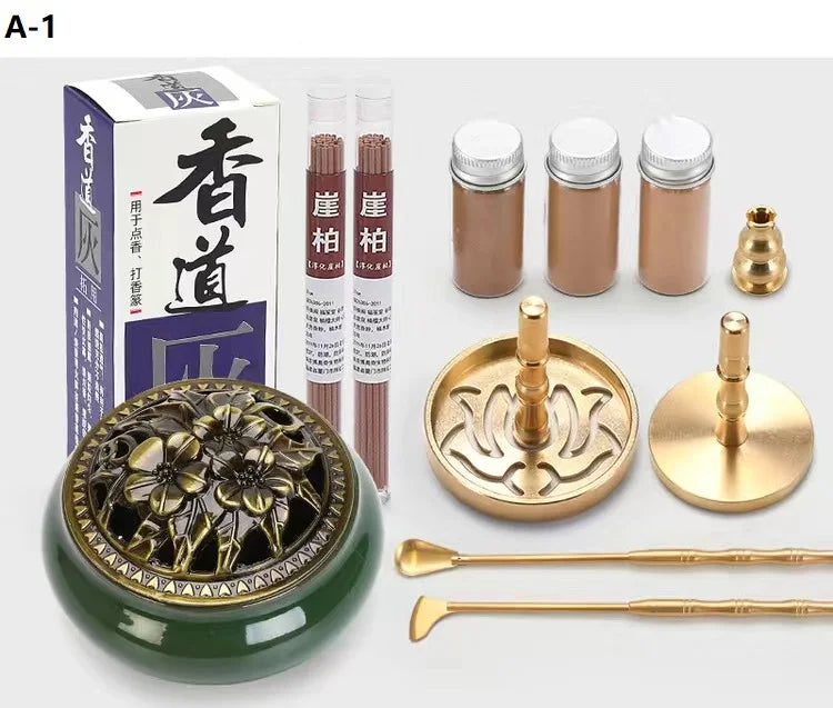 Brass Incense Burner Set – Holder & Fragrance Kit for Yoga - 100ml