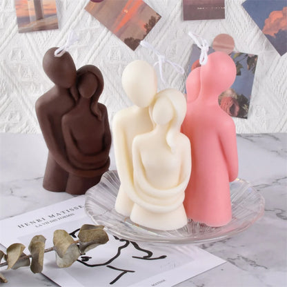 3D Embracing Men Women Scented Candle Simple Couple Lover Body Soy ... - 100ml