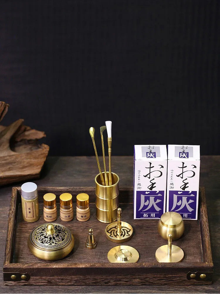 Brass Incense Burner Set – Holder & Fragrance Kit for Yoga