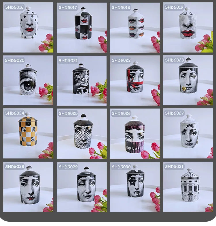 Creative Face Aromatherapy Candle Jar Ceramic Jewelry Storage Jar B... - 100ml