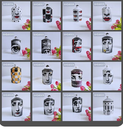 Creative Face Aromatherapy Candle Jar Ceramic Jewelry Storage Jar B... - 100ml