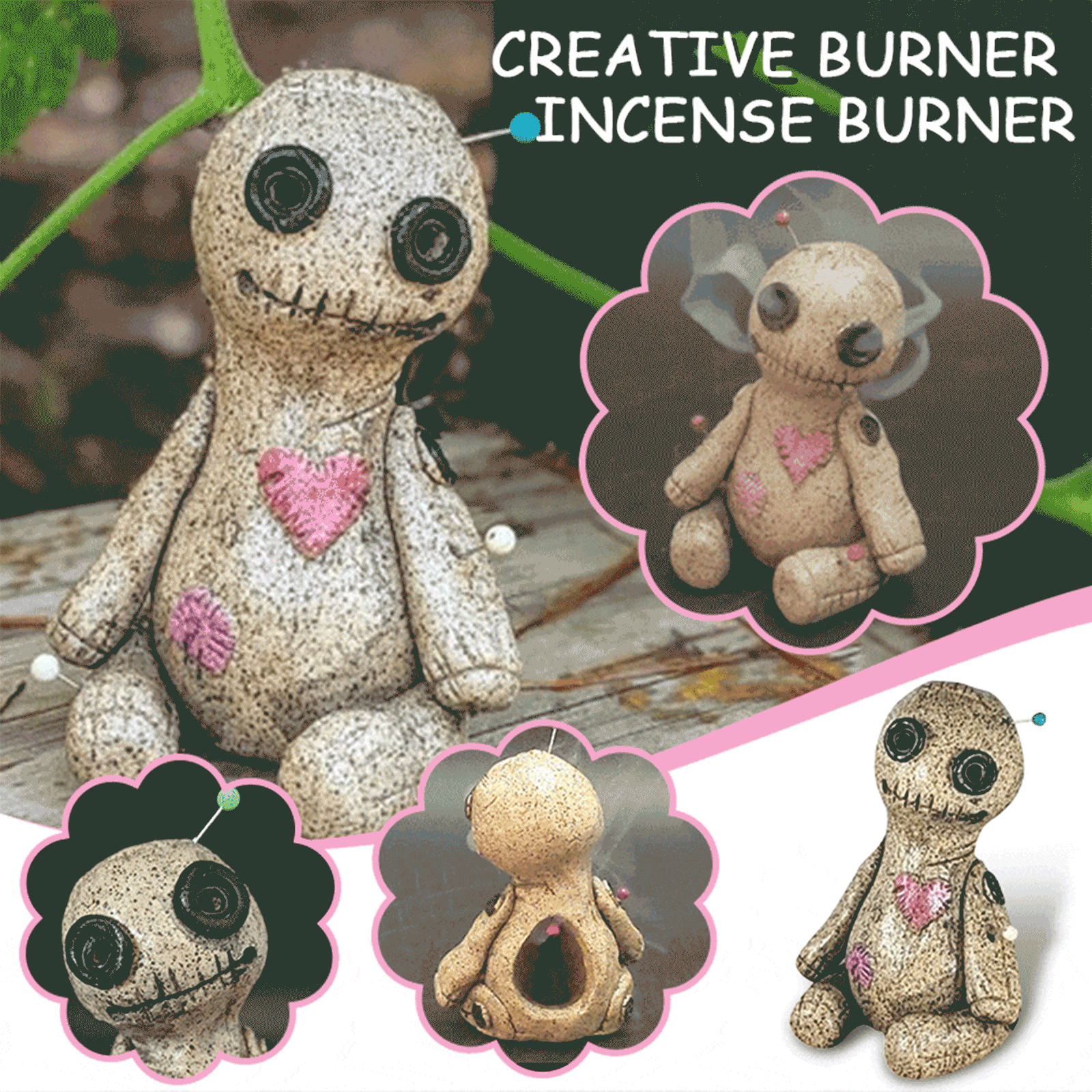 Voodoo Doll Incense Burner – Resin Desktop Decor for Home