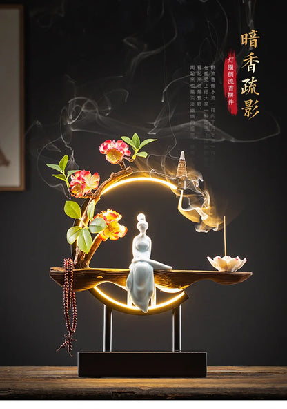Style Backflow Incense Burner LED Light USB Circle Ceramic ... - 100ml