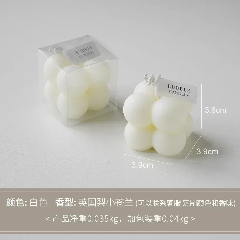 1Pc Lovely Color Cube Bubble Scented Candle Bedroom Living Room Fra... - 100ml