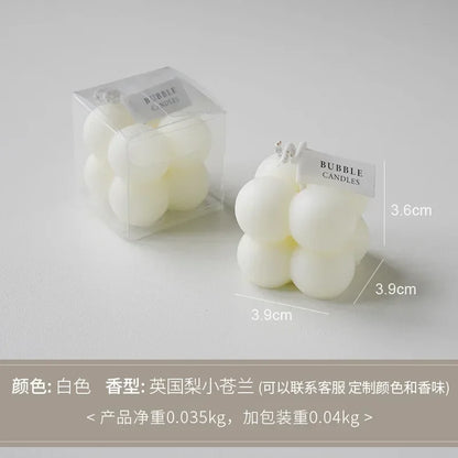 1Pc Lovely Color Cube Bubble Scented Candle Bedroom Living Room Fra... - 100ml