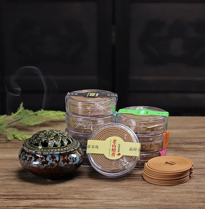 Natural Sandalwood Agarwood Coil Incense Buddha Yoga Incense Indoor Smell Burning Home Decor Aromatherapy 20pcs