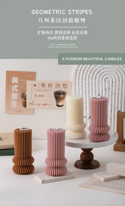 U Shaped Candle Scented Ribbed Aesthetic Decorative Gift