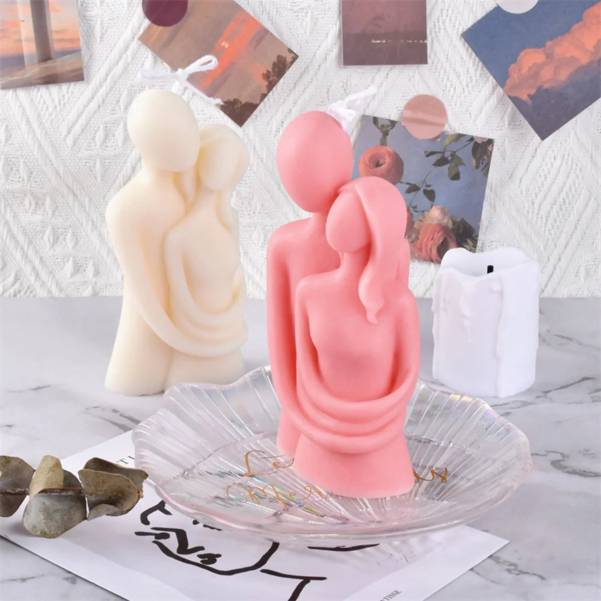 3D Embracing Men Women Scented Candle Simple Couple Lover Body Soy ... - 100ml