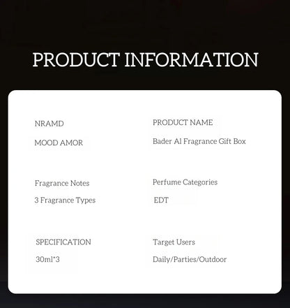 Dubai Unisex Perfume Set 3Pc Lasting Fragrance Woody Floral Men Women Eau De Parfums Pheromone Cologne Toilette Perfumes