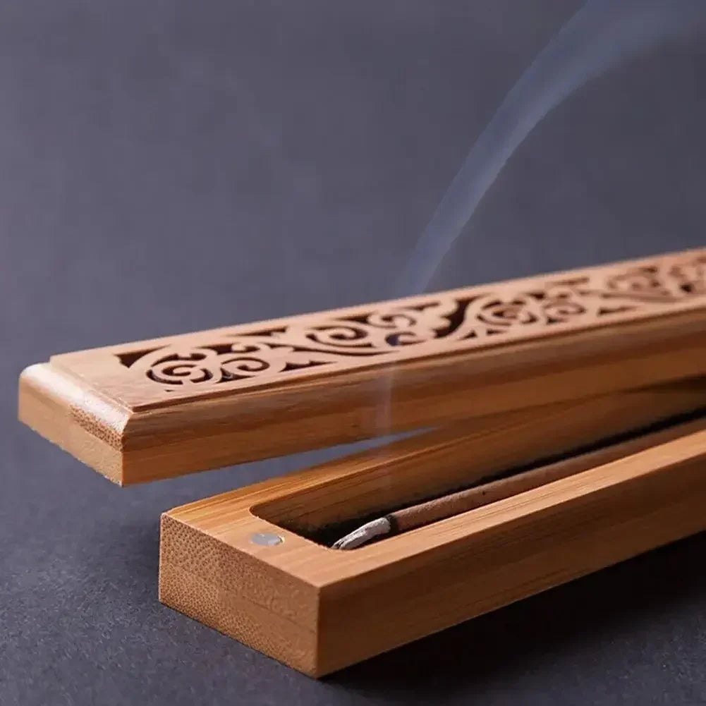 Bamboo Incense Box – Agarwood Holder for Home & Tea Ceremony