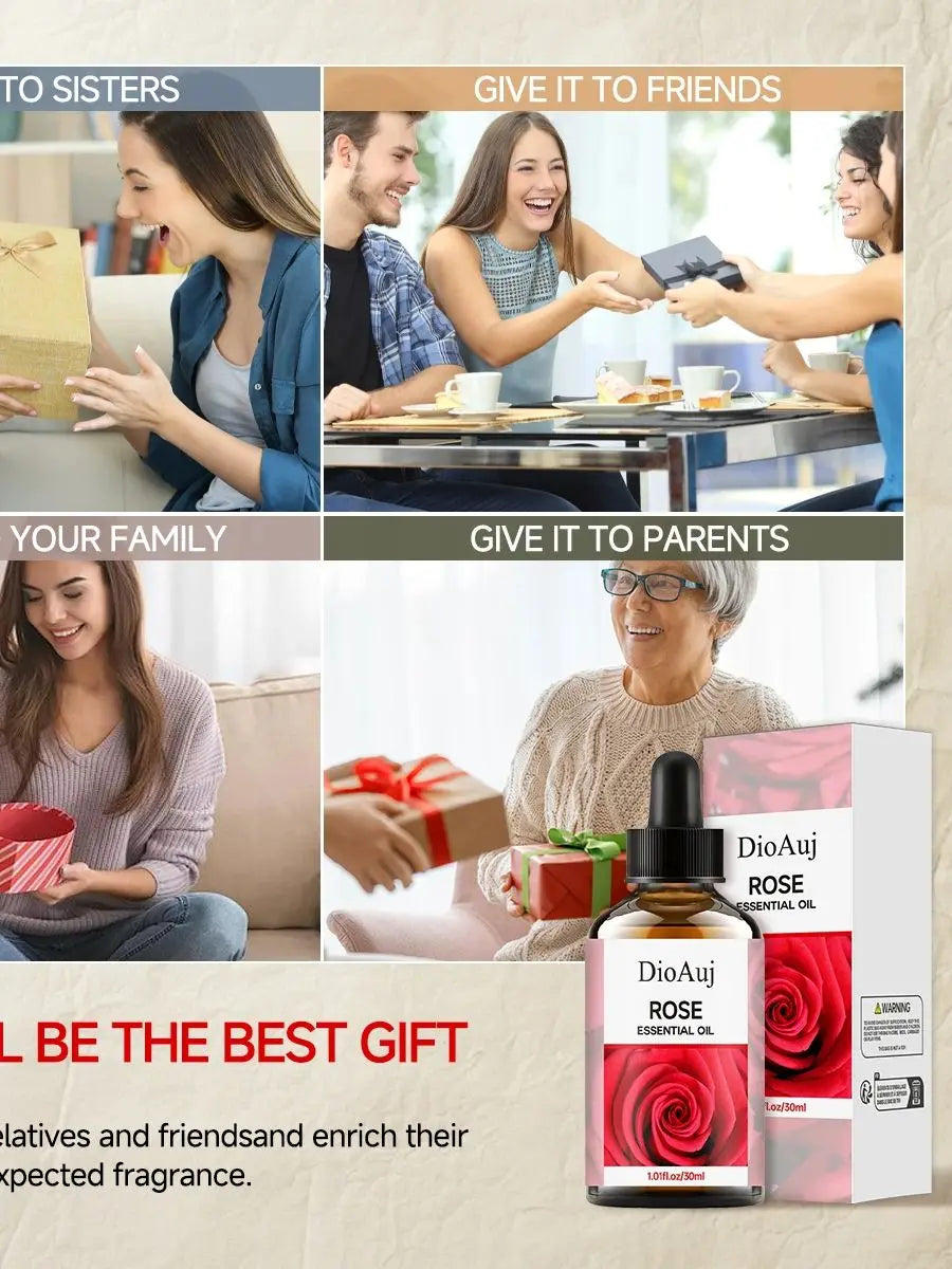 DioAuj 1PCS Essential Oil with Dropper ROSE Face Body Skin Care Aro... - 100ml