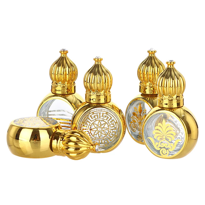 10ml Mini Essential Oil Roller Bottle Gold Crown Shape Perfume Bott...