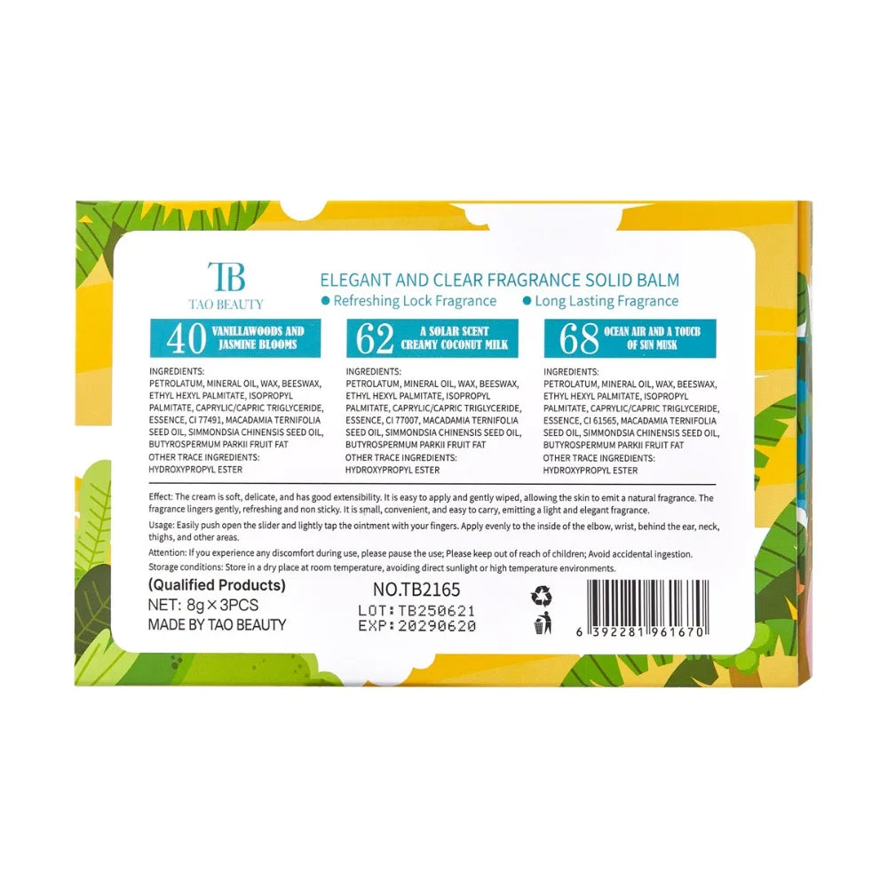 3pcs Fruit Aroma Solid Perfume Balm Box Set Romantic Long Lasting B...