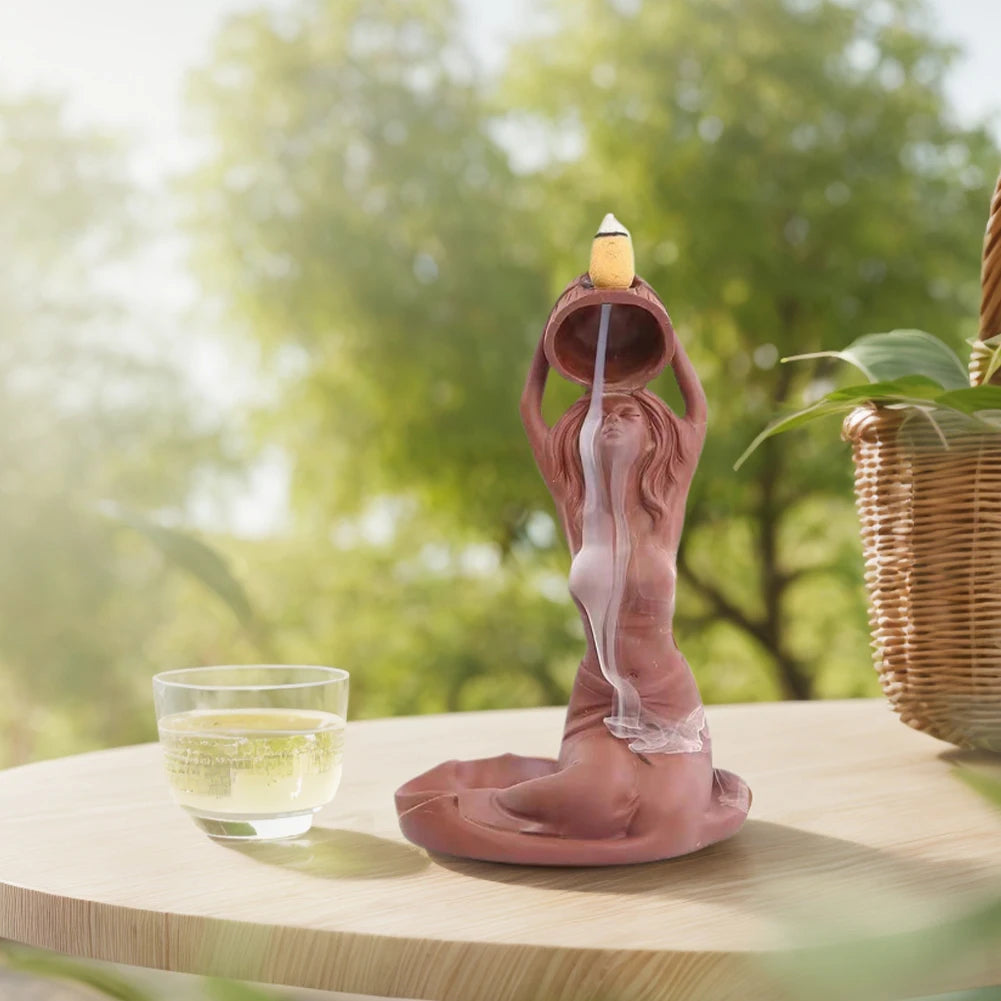 Waterfall Incense Burner Holder Beauty Sculpture Incense Burner Waterfall Incense Holder For Home Office House Decor