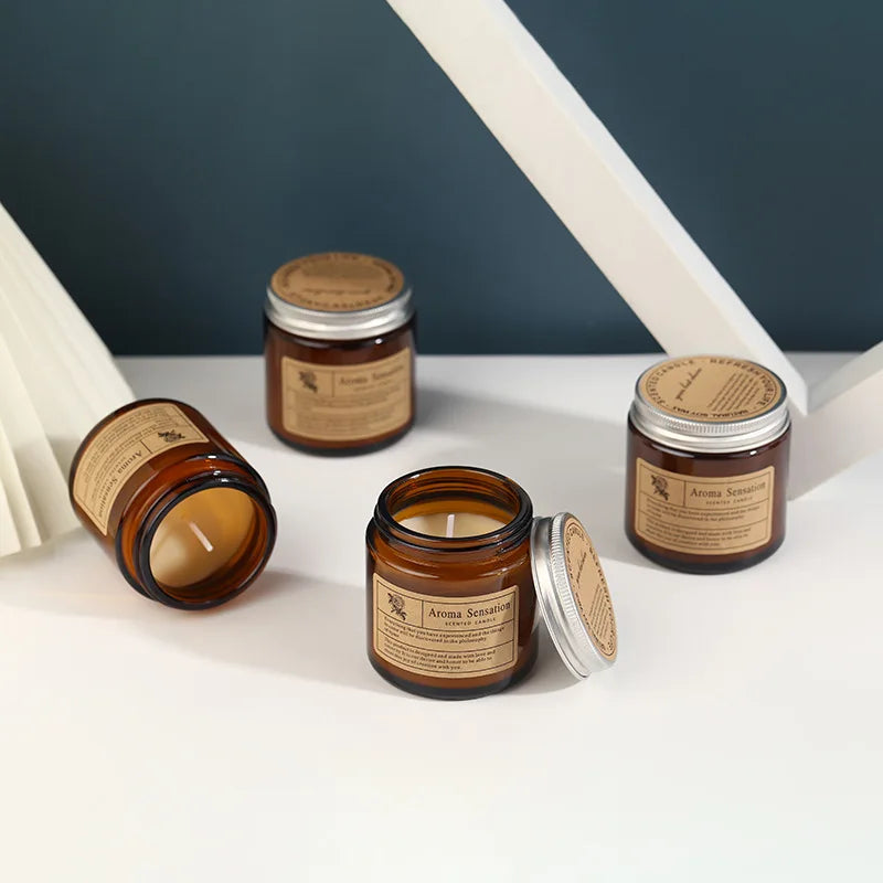 Aromatherapy essential oil candle smokeless soybean candle cup hous... - 100ml