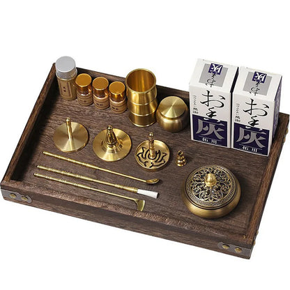 Brass Incense Burner Set – Holder & Fragrance Kit for Yoga
