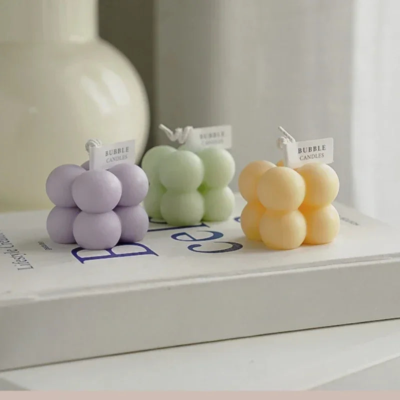 1Pc Lovely Color Cube Bubble Scented Candle Bedroom Living Room Fra... - 100ml