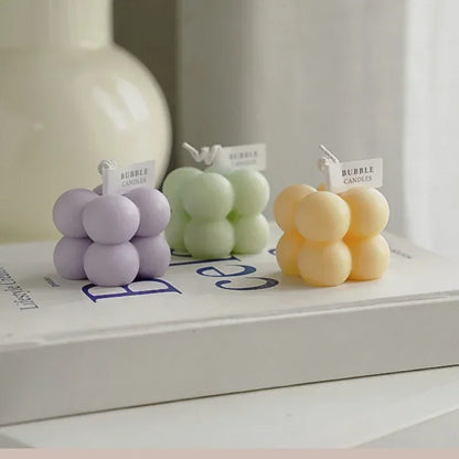 1Pc Lovely Color Cube Bubble Scented Candle Bedroom Living Room Fra... - 100ml