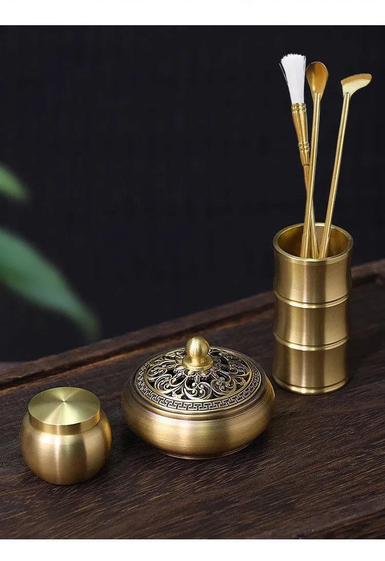 Brass Incense Burner Set – Holder & Fragrance Kit for Yoga - 100ml