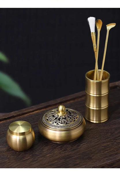 Brass Incense Burner Set – Holder & Fragrance Kit for Yoga - 100ml