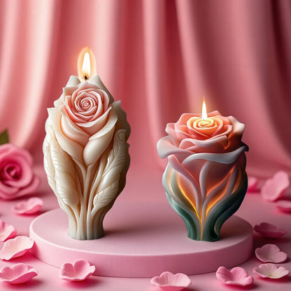 DIY Rose Love Aromatherapy Candle 3D Couple Mold